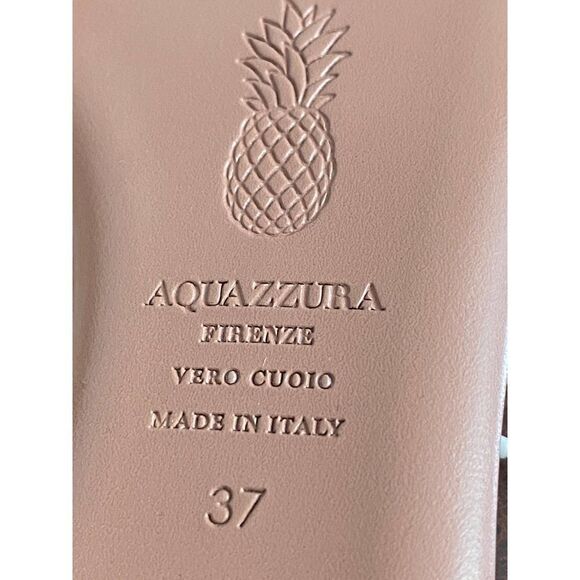 Aquazzura Panarea White Coral Beaded Tie Ankle Flat Sandals Size 37 - Picture 10 of 11